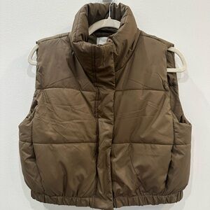 Women's Brown Puffer Vest